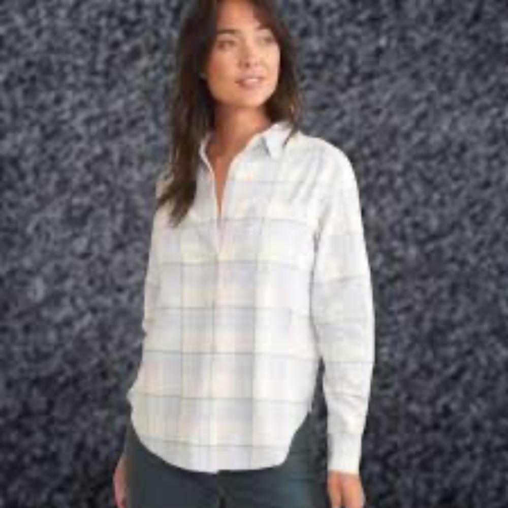 MARINE LAYER MONTEREY FLANNEL COOL PLAID LONG SLEEVE SHIRT